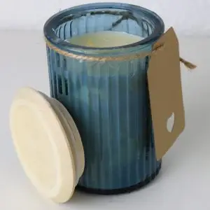 Ola Balms Lotion candle showing with lid off